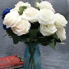 10 Heads flowers artificial Silk Rose flower Artificial Flowers wedding decoration Fake Bouquet Buch Wedding Home Party Decor
