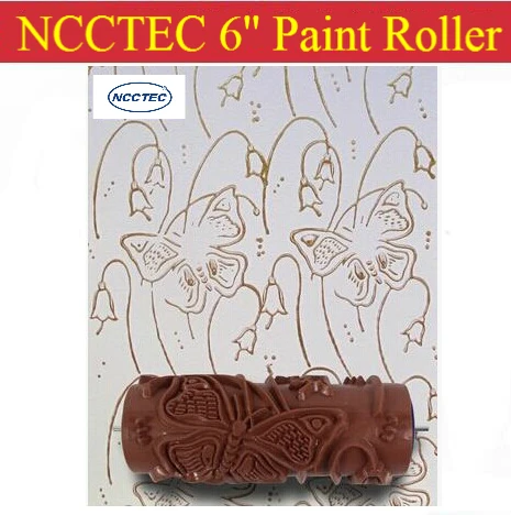 

[butterfly pattern] 6'' NCCTEC soft rubber decorator roller FREE shipping | 150mm butterfly wall paint roller tools