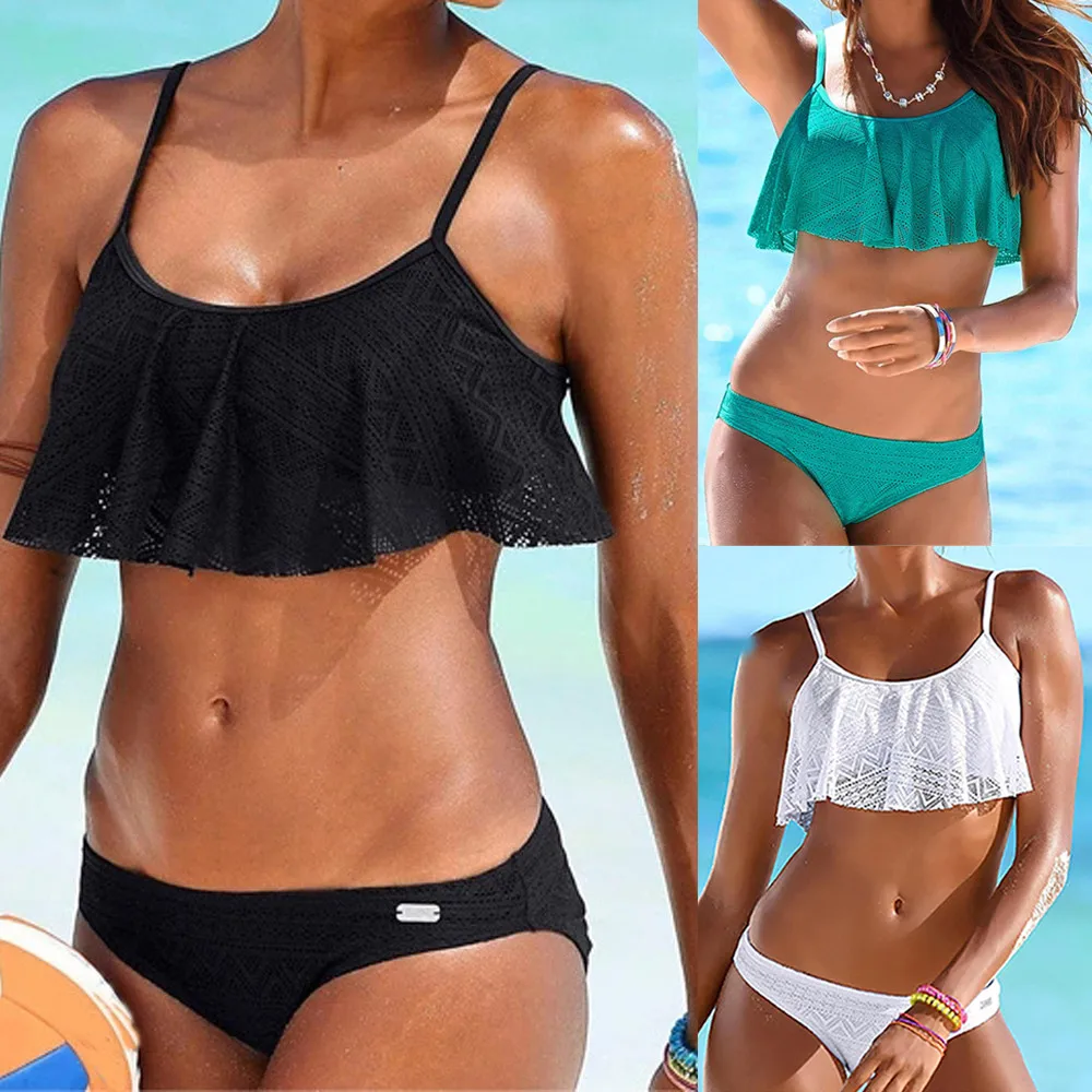 

Bikini 2018 Hot Sale Swimsuit Women Swimwear Bikini Set Bandage Push-Up Padded Swimsuit Bathing Beachwear 35