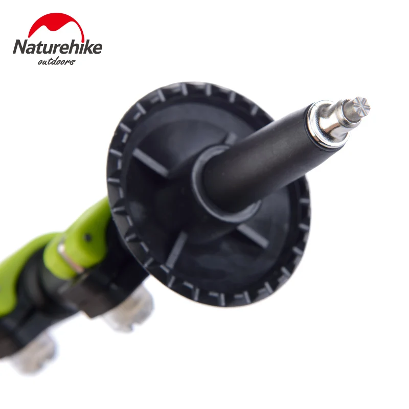 NatureHike 1 piezas Trekking Alpenstock Ultra-luz de bloqueo externos EVA mango 3-sección ajustable bastones DS15Z001-F