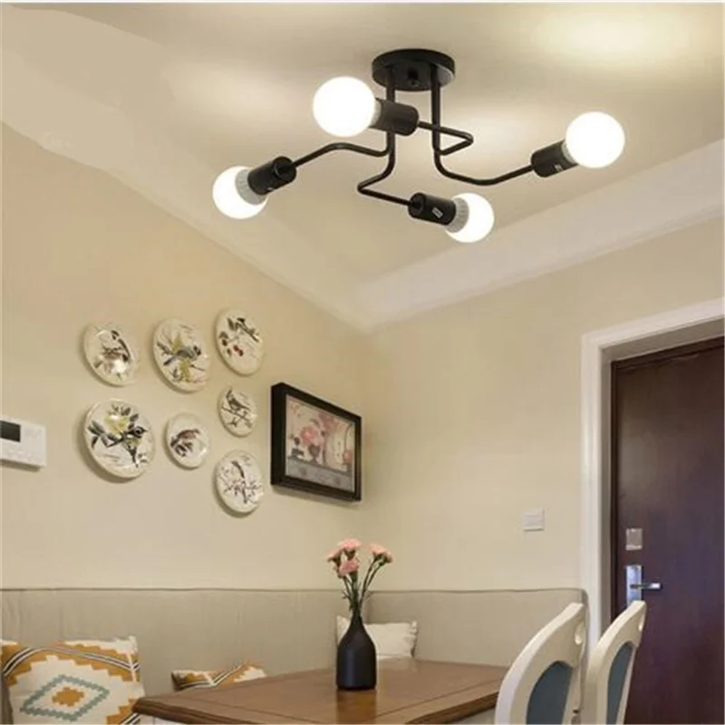 Retro iron ceiling lamp Nordic creative modern ceiling lights living
