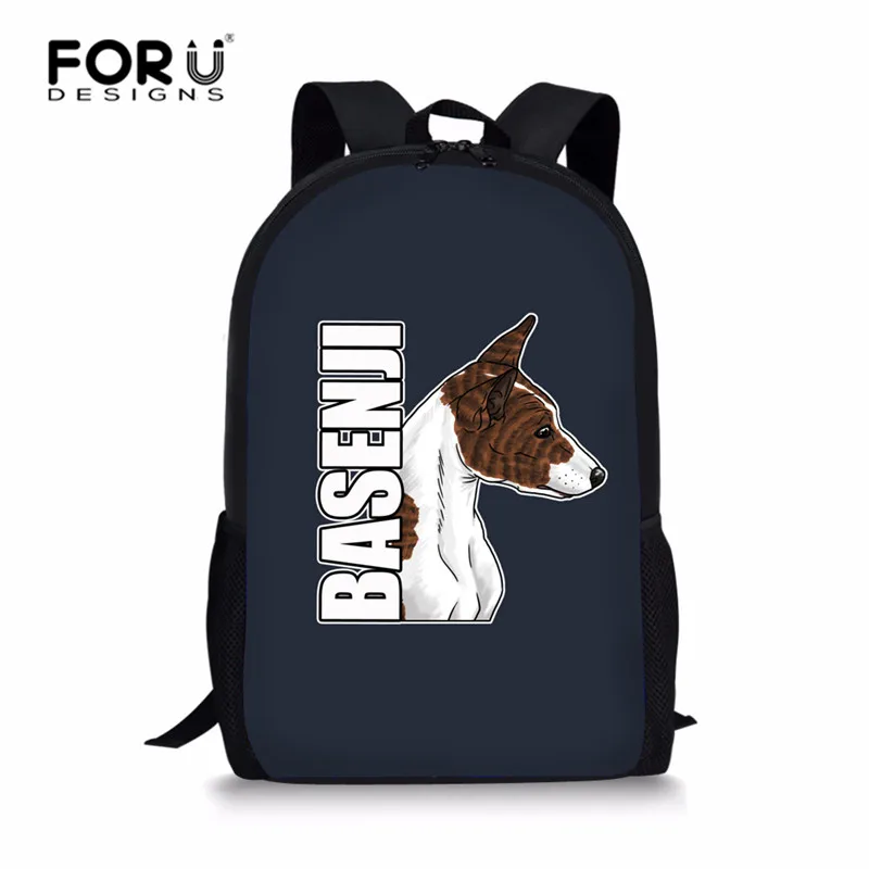 FORUDESIGNS Basenji собака рюкзак Набор для мальчиков девочек детские школьные сумки набор Школьная Сумка подростковая Дети Студенческие рюкзаки Mochila - Цвет: L5414C