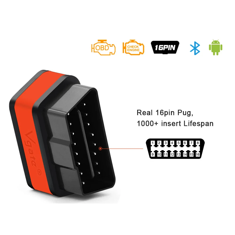 Автомобильный диагностический сканер Vgate iCar2 ELM327 OBD OBD2 Bluetooth Elm 327 v2.1odb2 OBDII