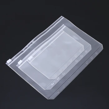 

A5 A6 A7 Clear PVC Storage Bag Pouch For Notebook Diary Day Planner Zipper Business Cards