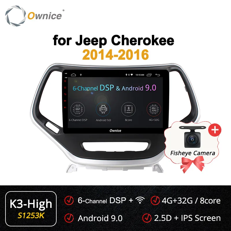 Ownice k3 k5 k6 Octa 8 ядерный Android 9,0 автомобильный Радио плеер для Jeep Cherokee аудио стерео автомобиль 4G LET DSP оптический - Цвет: S1253 K3-High