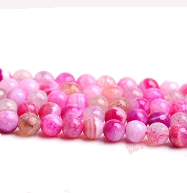 

Factory price Natural Stone Faceted Magenta Stripe Agat Round Beads 16" Strand 4 6 8 10 12MM Pick Size For Jewelry Making