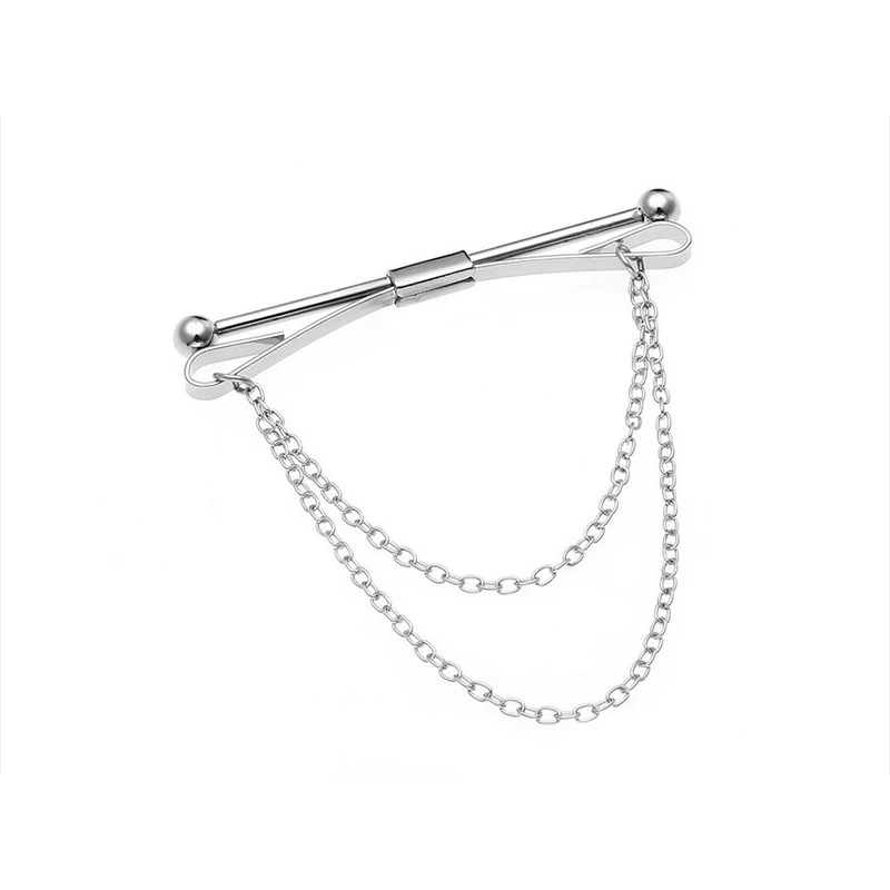 

Business Formal Shirt Collar Stays for Mens Wedding Copper Collar Stays Shirt Metal Collar Bar Pin with Chain Neck Wear Tie Bar