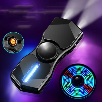

2019 Multiple patterns Flash glare LED Hand Spinner Electronic Cigarette Lighters Flameless USB Electric Charging Plasma Lighter