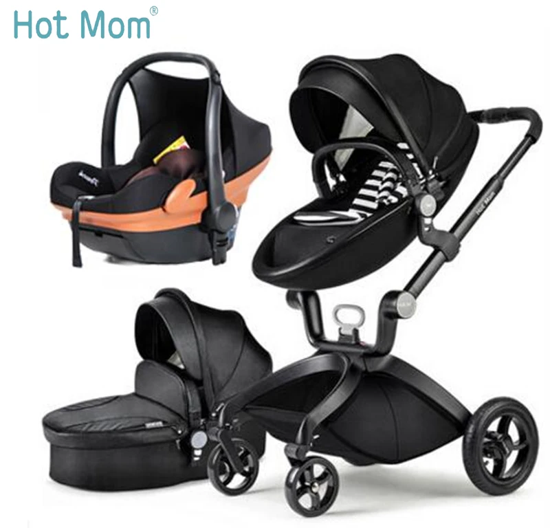 

Hotmom stroller of high landscape can sit or lie in folded stroller easy baby stroller Russia Free Shipping