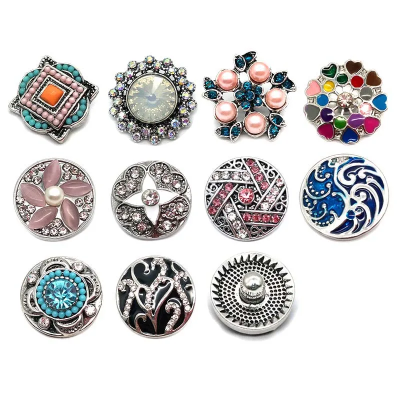 

Wholesale w364 3D 18mm 20mm metal snap button for Bracelet Necklace Interchangeable Jewelry Women accessorie findings