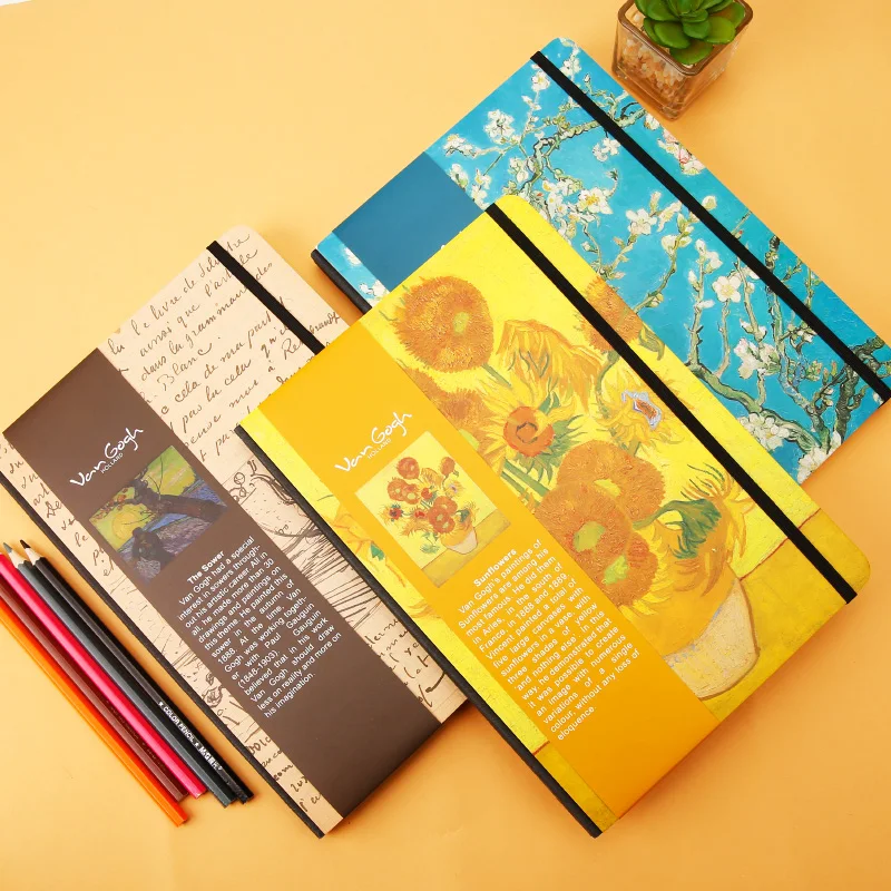 

M&G Van Gogh Theme Series Notebook 16K Blank Package Ridge Hardcover Notebook Student Office Notebook APYT7G50 1PCS