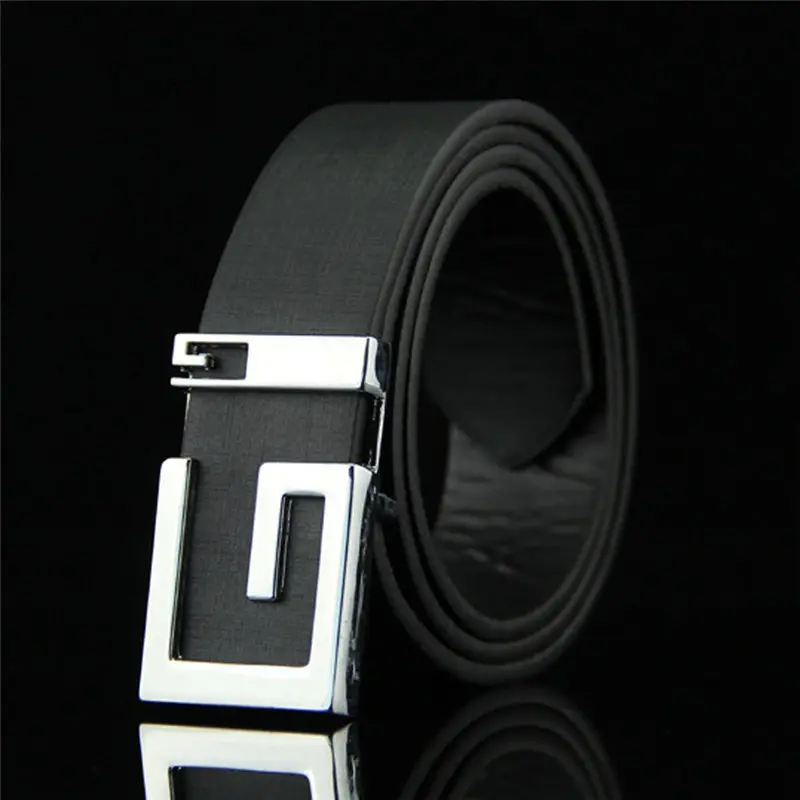 Fashion Mens Leather Smooth Girdle Buckle Waistband Waistband Leisure Belt Strap Leather belts for men 40FE0102
