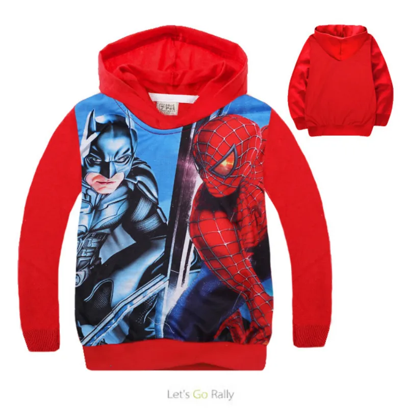 

Cotton Spiderman Sweatshirts Children Kids Boys Shirts Hooded Girl Baby Outerwear Clothing Spring 2018 Child T Shirts Coats Tops
