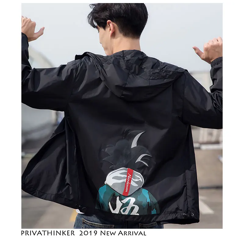 Privathinker 2019 Sunscreen Men Clothes Streetwear Outerwear Coat Thin Jackets Summer Sun Proteection Mens Comic Print Jacket Privathinker 2019 Sunscreen Men Clothes Streetwear Outerwear Coat Thin Jackets Summer Sun Proteection Mens Comic Print Jacket