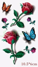 Waterproof Temporary Tattoo Sticker on body sexy 3D rose tattoo flower Water Transfer fake tattoo flash tattoo for girl women