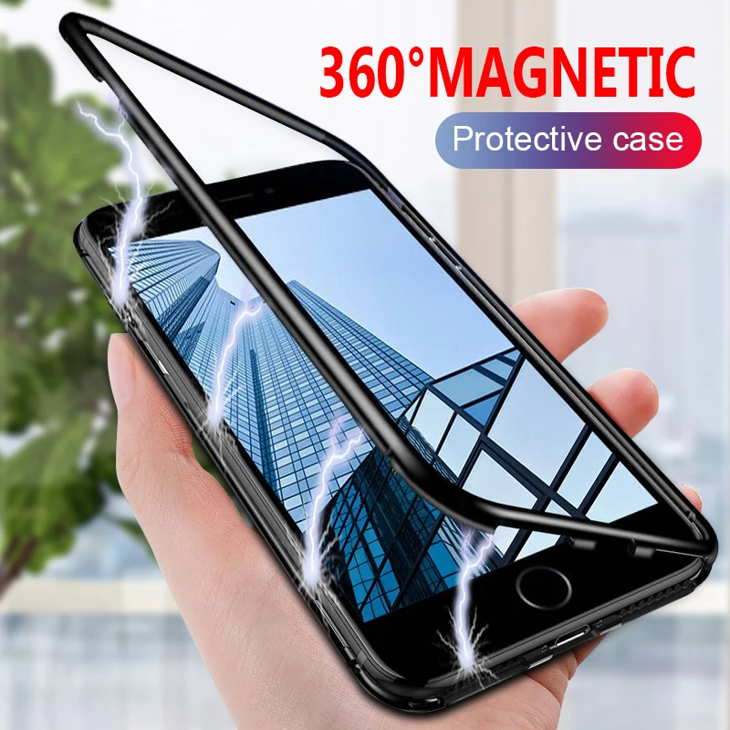 

Luxury 360 Full Protective Magnetic Case On The For IPhone 7 6 6s 8 Plus Phone Case Cover For IPhone 8 6s 7 Plus Shockproof Case