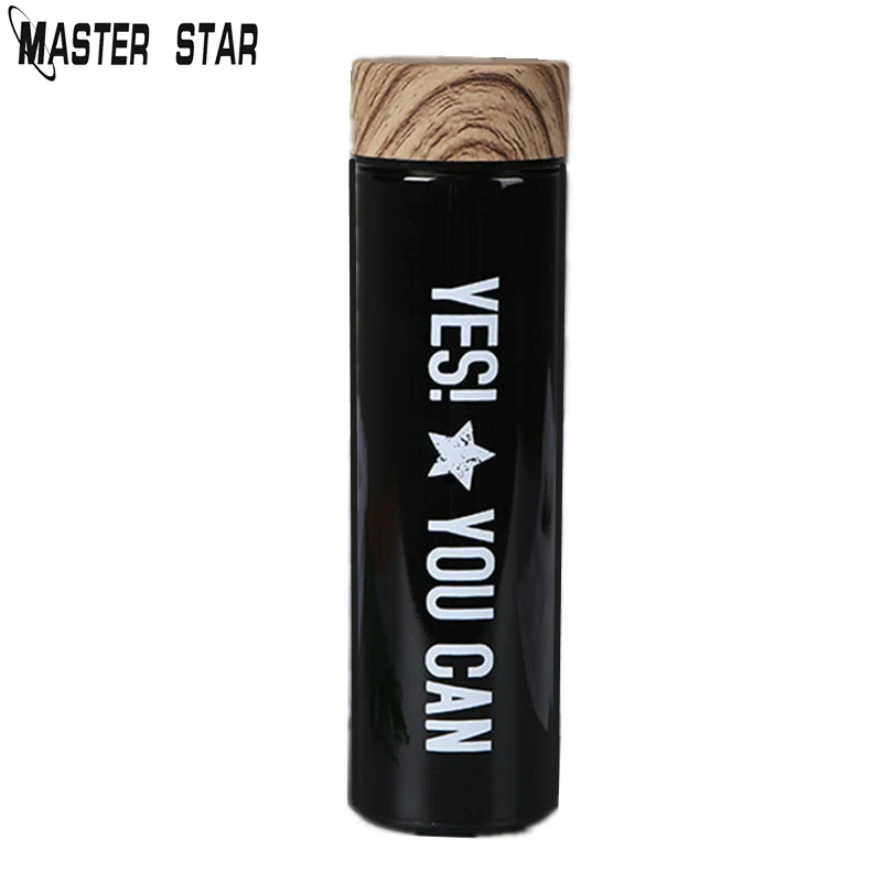 Мастер Star 500 мл древесины Нержавеющая сталь термосы Портативный большой Ёмкость письмо шаблон бутылку воды