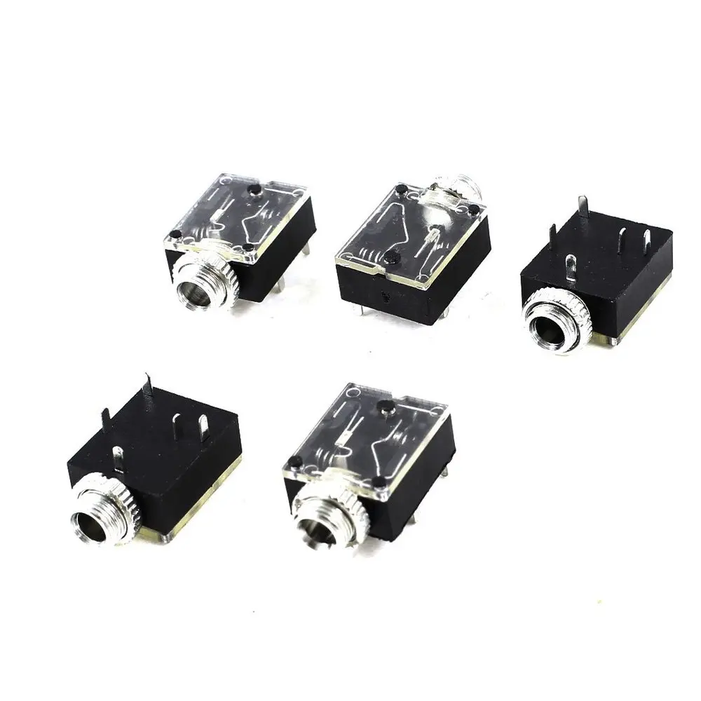 E 5 Pcs Pin 3.5mm Audio Mono Jack Socket PCB Panel Mount for Headphone | Обустройство дома