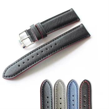 

Genuine leather belt Men Vintage handmade watch straps buckle Metal straps Grey black blue 18mm 20mm 22mm Watchband