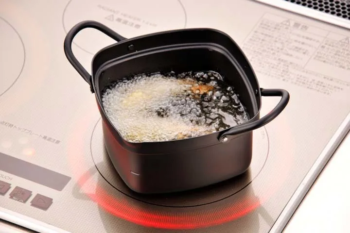 Японский стиль, кухонный Квадратный маленький горшок, сковорода для жарки, блюда для здоровья, темпура, индукционная плита с открытым пламенем, фритюрница
