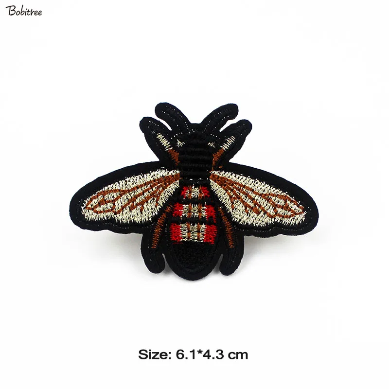 Insect Embroidery Bee Beetle Iron on Patches For Clothing Sewing Badges Appliques Stickers for Jacket Bags Accessories - Color: 1 pcs