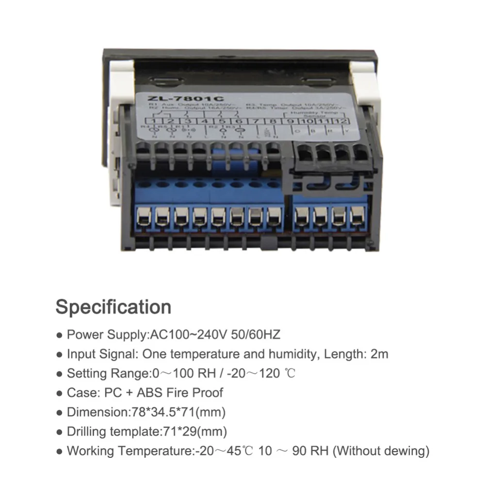 ZL-7801C инкубатор для птичьих яиц регулятор температуры и влажности ЖК-электронный инкубатор инкубационный регулятор влажности 220 В