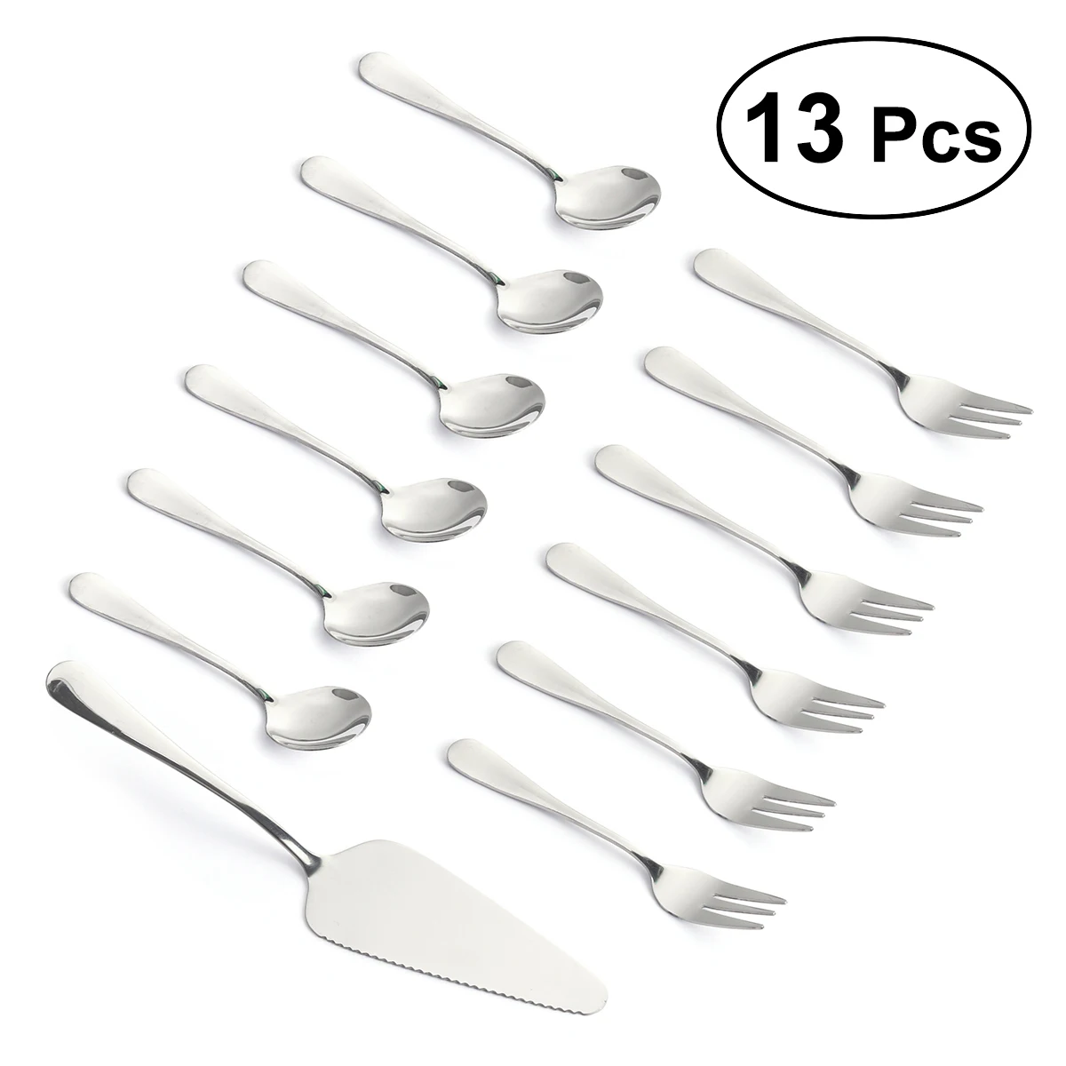 

13Pcs Stainless Steel Cutlery Tableware Flatware Set Western Durable Tableware for Office Travel Camping Use