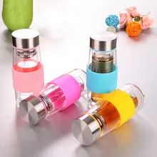 Маленькая емкость Толстая портативная пара воды чашка анти-скальдинг двойное стекло маленькая крышка с изоляцией чашки чая