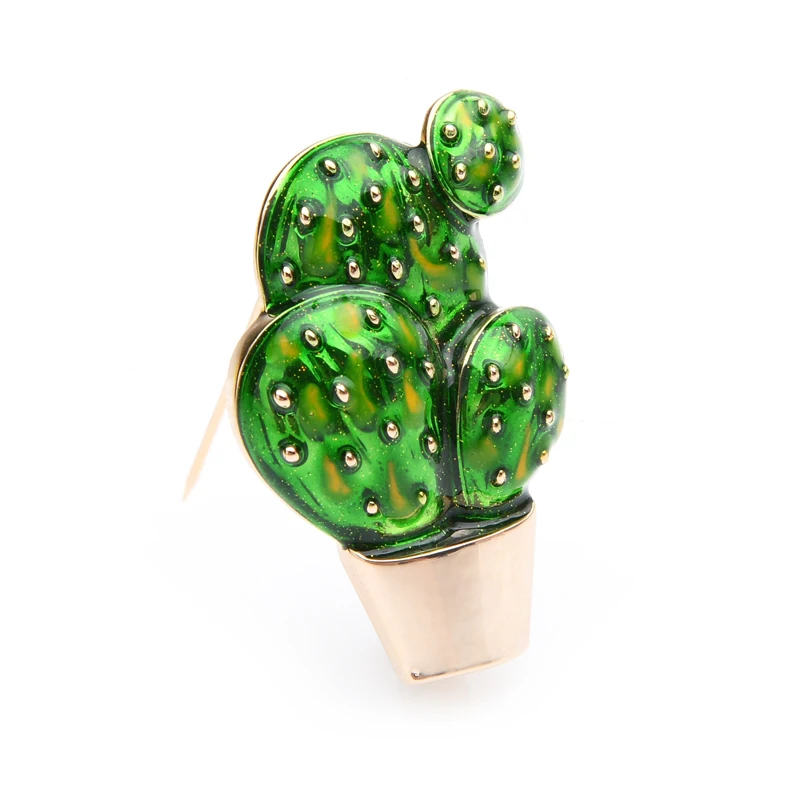 Wuli& baby, зеленая эмаль, кактус, броши для женщин, брошь из сплава в виде цветка, булавки, подарки