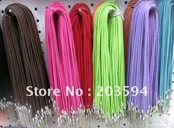 

SR006 Wholesale 1000Pcs Mixed Flat Faux Suede Leather Cord Necklace With Lobster Clasps 2.5mm