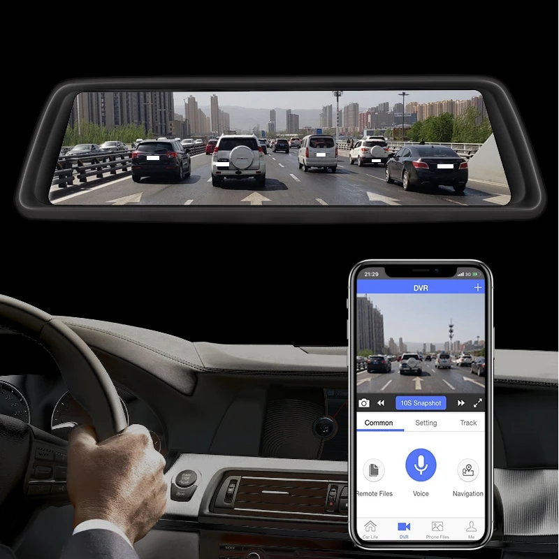 Автомобиль 10 дюймов 4G Android Многофункциональный потоковый полный пресс Ips Fhd 1080P двойной объектив Dvr камера заднего вида Adas Wifi Вождение Reco