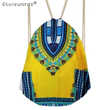 ELVISWORDS African Traditional Small Drawstring Bags Girls Casual Backpack Women s Mochila Sport Cinch Fitness Bags