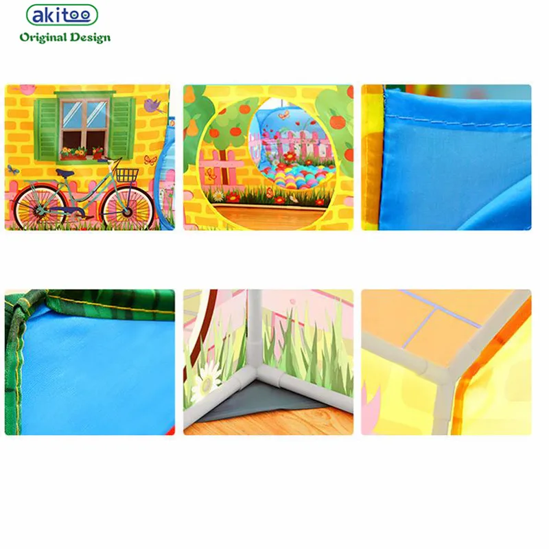 Akitoo 126, Новое поступление, супер большая детская садовая палатка, Крытый уличный игровой домик, игрушечная палатка принцессы и океанские шары