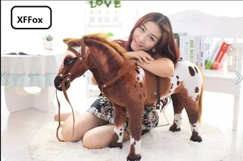 

big plush real life horse toy simulation brown&white horse doll birthday gift about 90x53cm xf0930