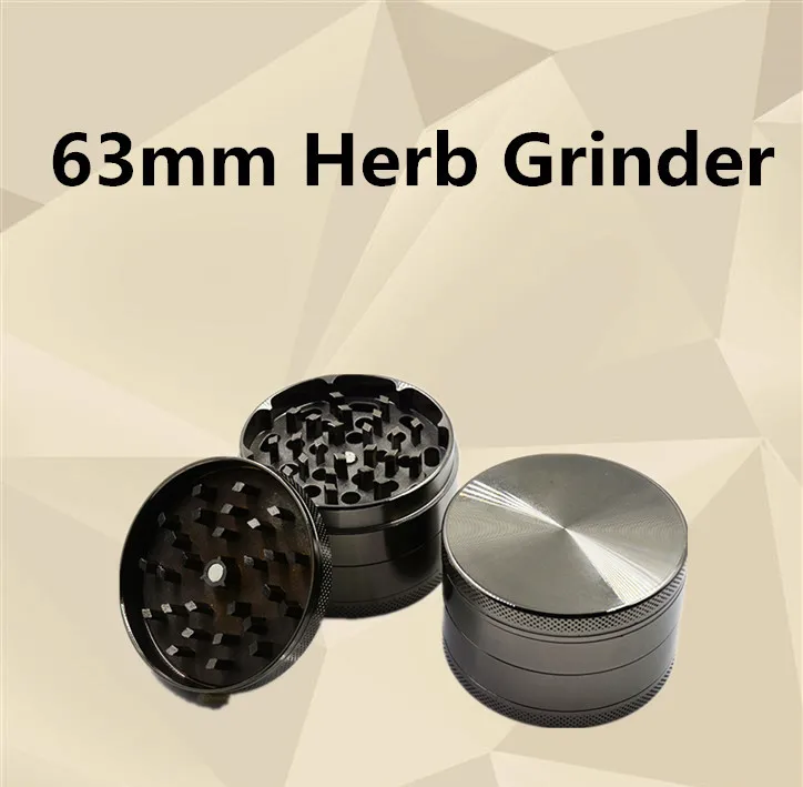 63mm metal herb grinders smoking weed crusher machine Zinc 4 layers cnc sharp blades pollen screen good perfprmance low price | Дом и сад