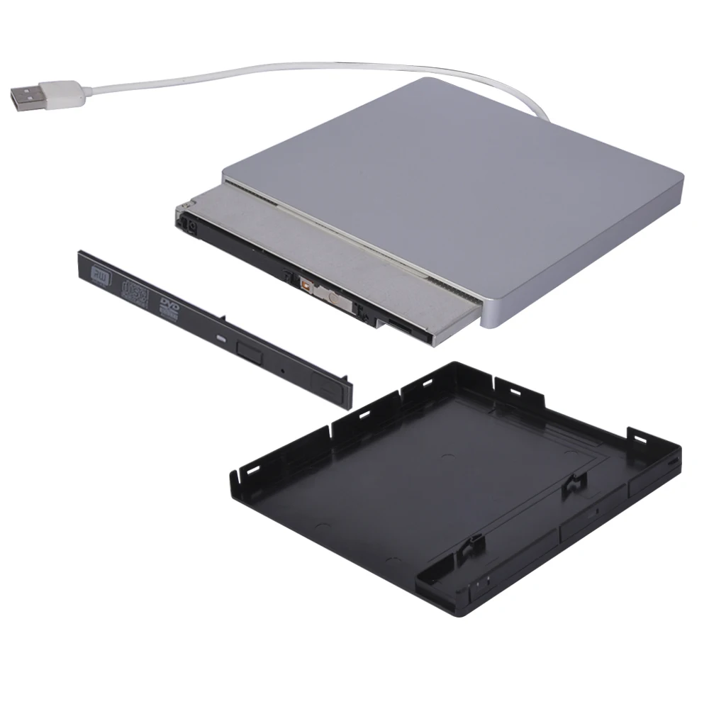 Deepfox External Optical Drives USB 2.0 DVD/CD Burner Drive Slim Portable DVD RW Driver For Notebook MacBook Laptop Desktop