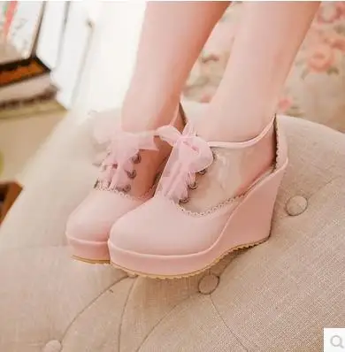 

2016 black red new fashion Casual Ladies Shoes Women Sexy Footwear Fashion Lady Female Platform wedges heel Sale Size 34-43