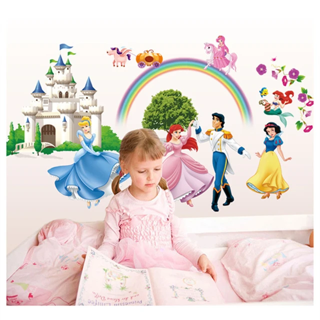 children bedroom girl princess pink style wall decals stickers