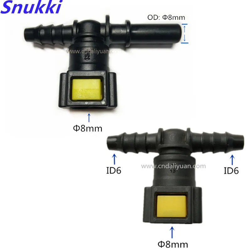 D8 Tee connector for Peugeot 207 Fuel line quick connector male