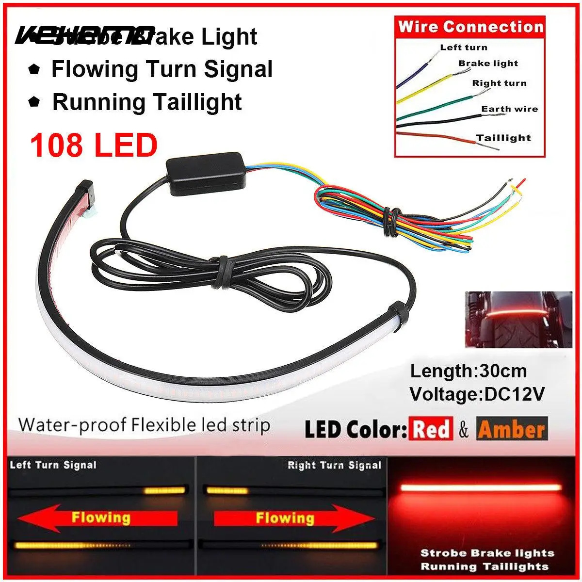 

Vehemo LED Indicator Light Motorbike Turn Signal Light Super Bright Refit Signal Lamp Sequential Switchback Universal