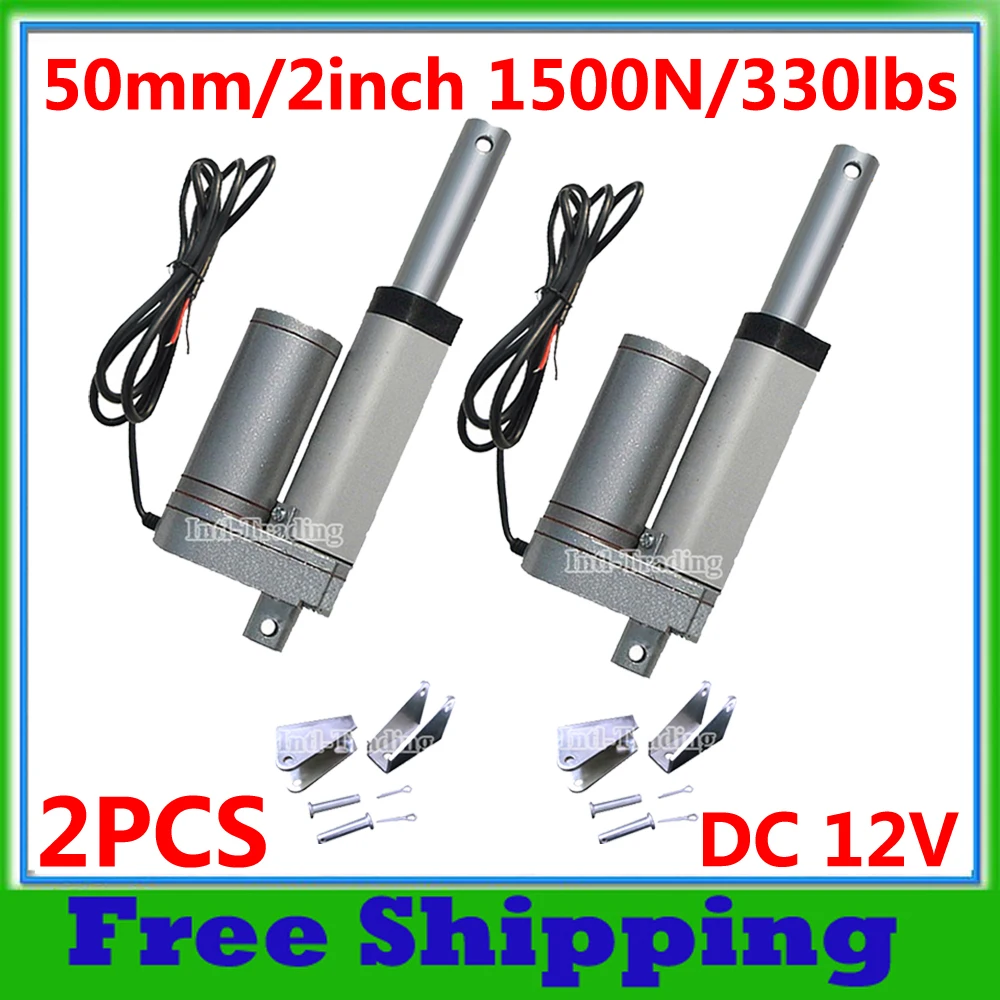 Set of 2X Heavy Duty 8/" Stroke Linear Actuator 330lbs 12V DC Motor for Car Door