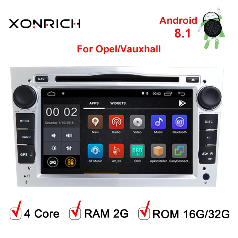

2GRAM HD1024*600 2DIN Quad Core Android8.1 Car DVD Player GPS Radio For Opel Astra H Vectra Corsa Zafira B C G car stereo 4GWIFI