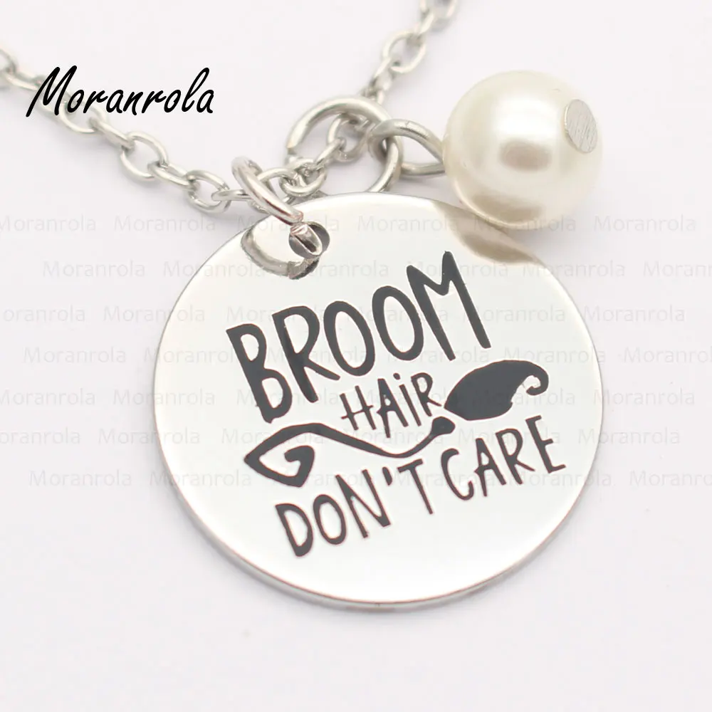 

New arried" Broom Hair Don't Care"Copper necklace Keychain,charm funny Halloween Jewelry Trick or Treat charm Witches neklace