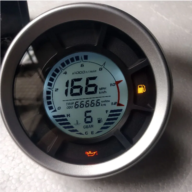 per tutte le moto da 12 V Akozon Tachimetro universale 12 V DC LED 0 indicatore del livello dellolio contagiri digitale 160 km//h nero