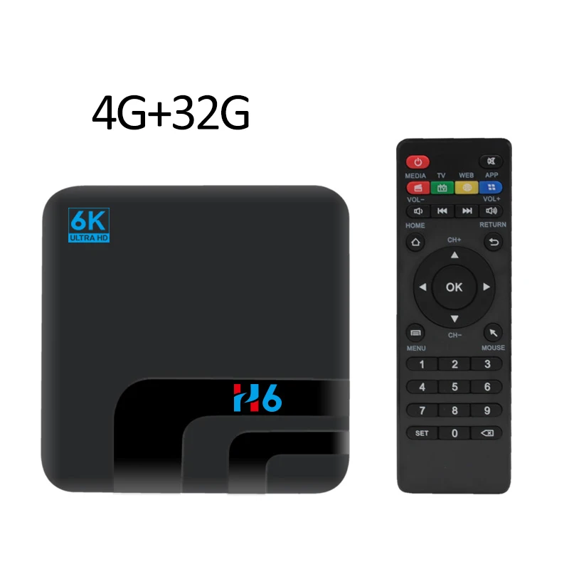 H6 Android tv box ip tv 6k 4G 32G Netflix Smart BOX Android 9,0 6K tv HD H.265 2,4/5,8G WiFi медиа ТВ android boX - Цвет: 4G32G