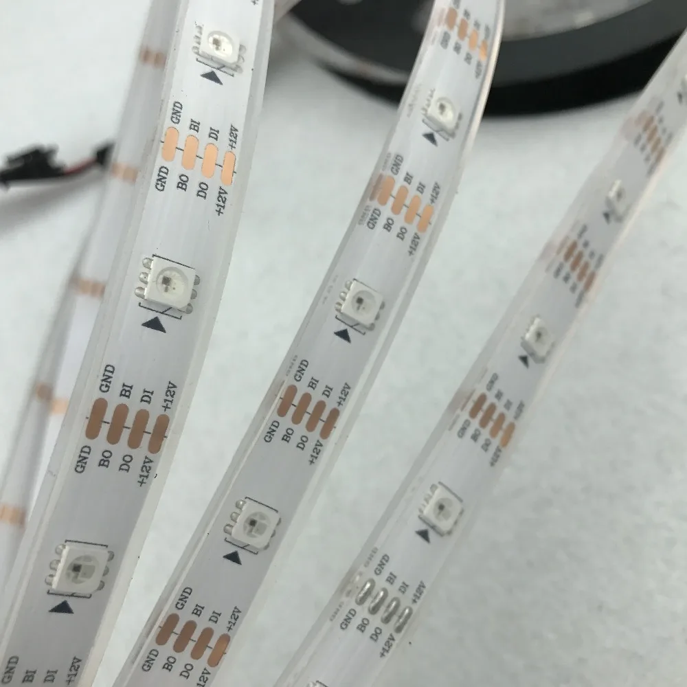 30 светодиодный s/m 5 м WS2815 DC12V прибор приемно-полноцветный RGB 5050 светодиодный полосы; заполнение эпоксидной смолой сапоги-трубы; IP68; белый печатных плат