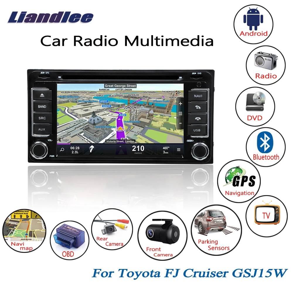 Flash Deal Liandlee For Toyota FJ Cruiser GSJ15W 2006~2017 Android Car Radio CD DVD Player GPS Navi Navigation Maps Camera OBD TV HD Screen 9