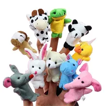 10pcs set Cartoon Animal Finger Puppet Baby font b Plush b font font b Toys b