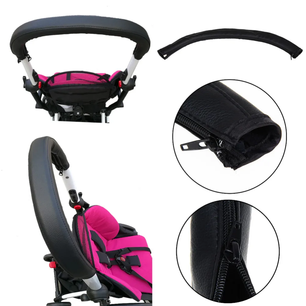 / marr/ón Cochecito de beb/é cochecito accesorios beb/é cochecito reposabrazos PU Funda protectora para sillas de ruedas reposabrazos mango/