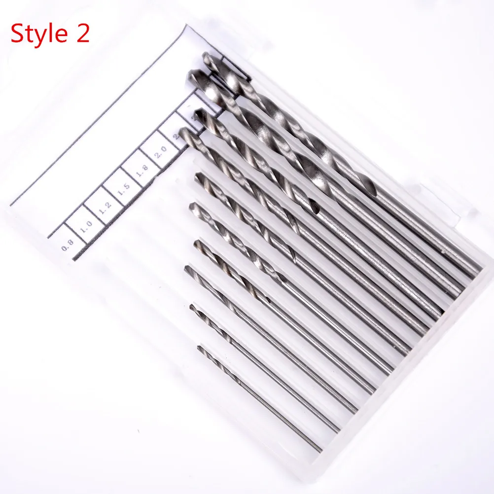 

10pc Aluminum Mini Micro Hand Drill With Keyless Chuck Twist Drill Bit Woodworking Drilling Rotary Tools